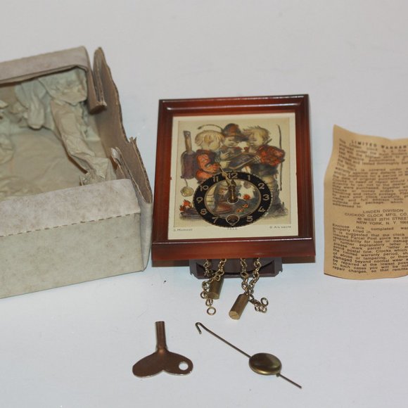 Accents Vintage Hummel Linden Windup Wall Clock Children New Old